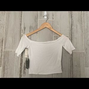 Cropped off the shoulder Wilfred top